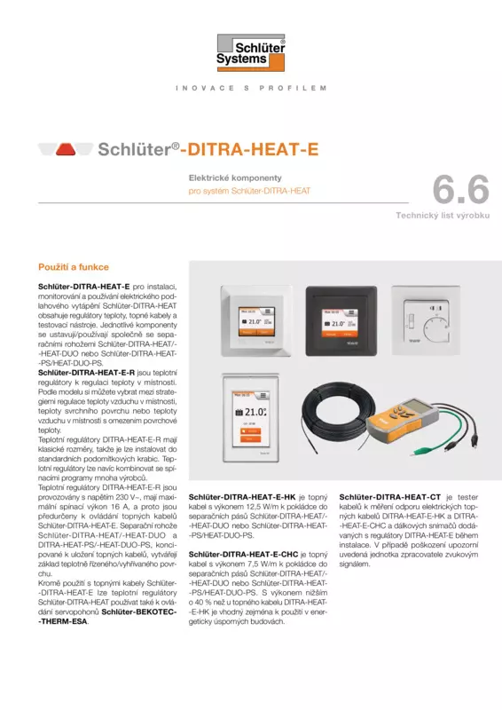 Schlüter-DITRA-HEAT-E | Technický list výrobku 6.6