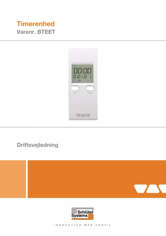 Schlüter-BEKOTEC-THERM-EET - Timerenhed | Driftsvejledning