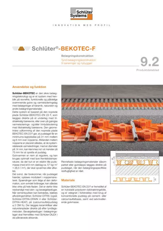 Schlüter-BEKOTEC-F | Produktdatablad 9.2
