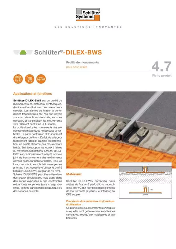 Schlüter-DILEX-BWS | Fiche produit 4.7