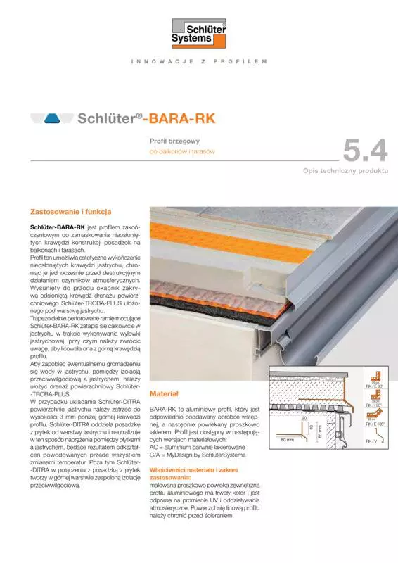 Schlüter-BARA-RK | Opis techniczny produktu 5.4