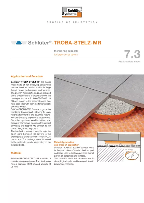Schlüter-TROBA-STELZ-MR | Product data sheet 7.3