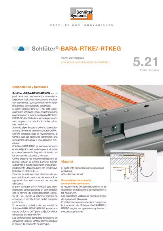 Schlüter-BARA-RTKE /-RTKEG | Ficha Técnica 5.21