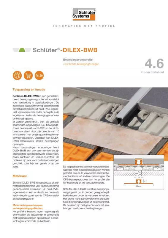 Schlüter-DILEX-BWB | Produktdatablad 4.6