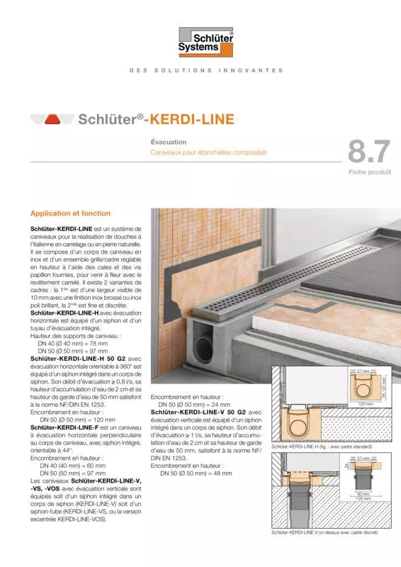 Schlüter-KERDI-LINE | Fiche produit 8.7