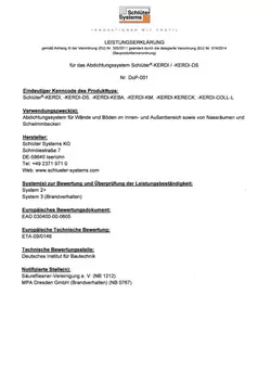 Schlüter-KERDI - Leistungserklärung