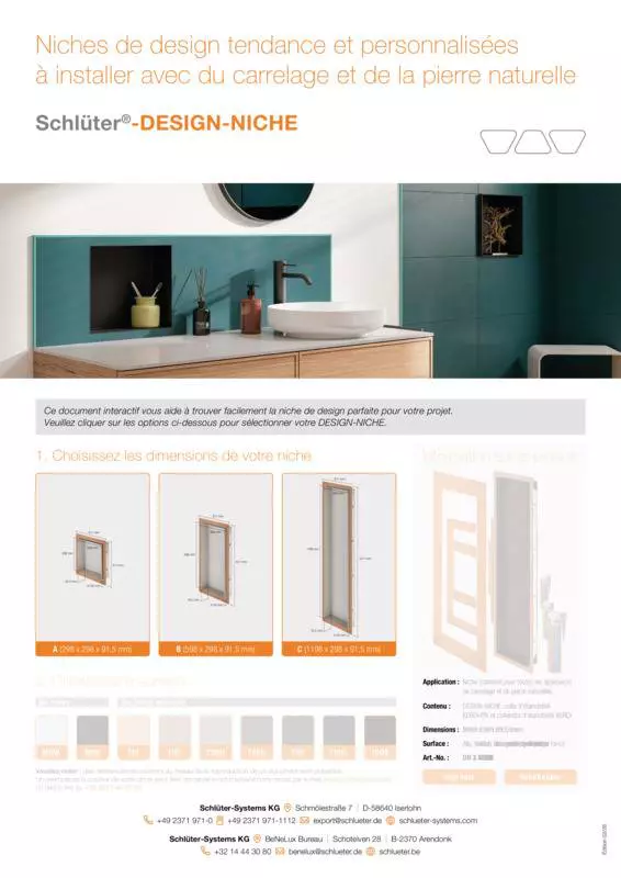 Schlüter-DESIGN-NICHE | Aide à la sélection de produits