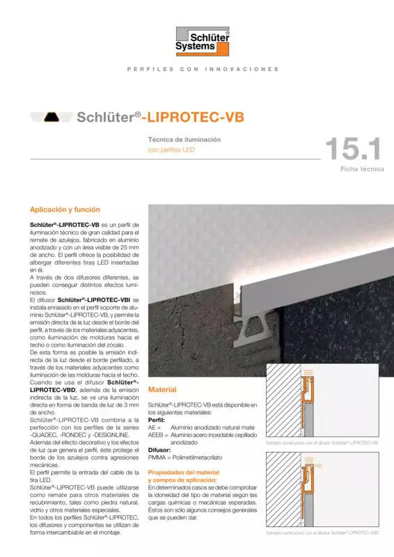 Schlüter-LIPROTEC-VB | Ficha Técnica 15.1