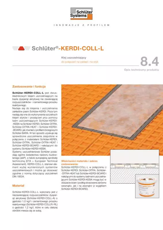 Schlüter-KERDI-COLL-L | Opis techniczny produktu 8.4