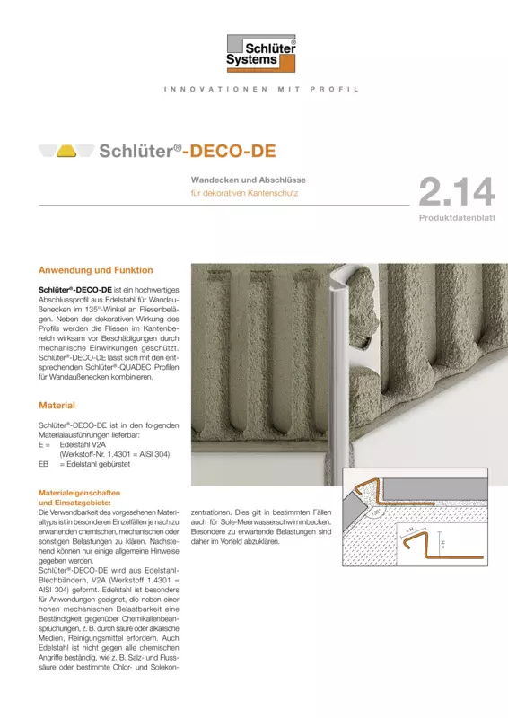 Schlüter-DECO-DE | Produktdatenblatt 2.14