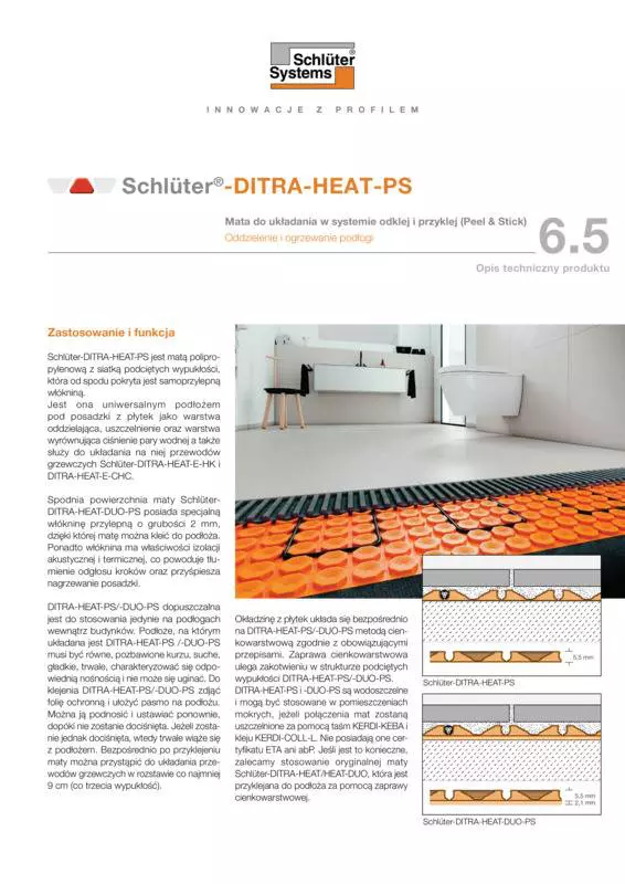 Schlüter-DITRA-HEAT-PS | Opis techniczny produktu 6.5