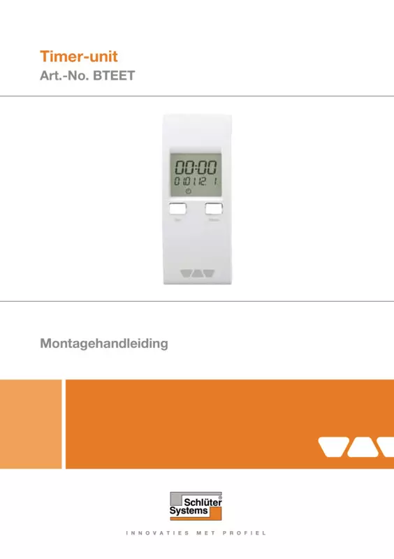 Schlüter-BEKOTEC-THERM-EET - Timer-unit | Gebruiksaanwijzing