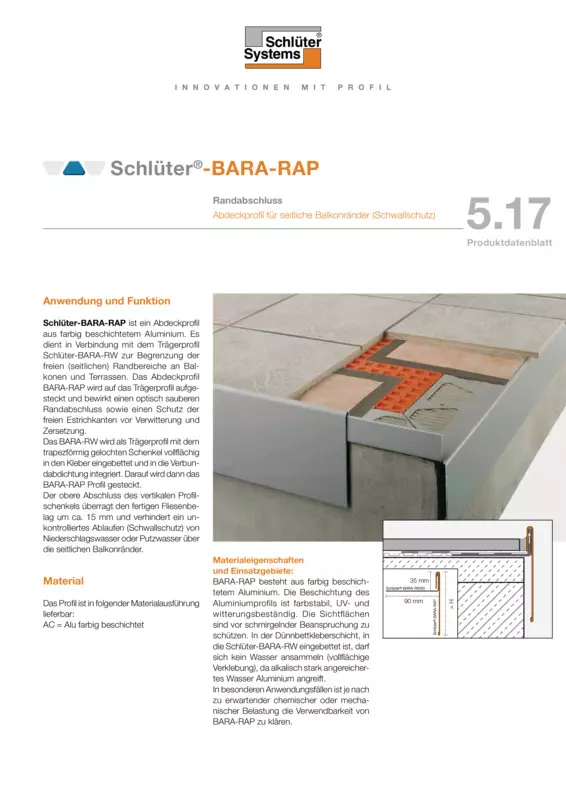Schlüter-BARA-RAP | Produktdatenblatt 5.17