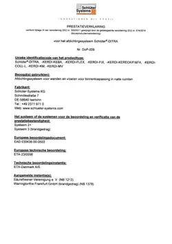 Schlüter-DITRA DoP-009 - Prestatieverklaring