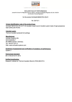 Schlüter-BEKOTEC-EN-FI DoP-011 – Declaration of performance