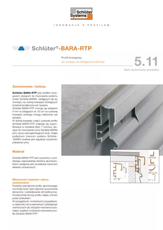Schlüter-BARA-RTP | Opis techniczny produktu 5.11