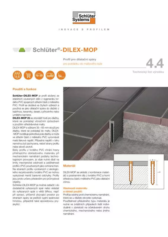 Schlüter-DILEX-MOP | Technický list výrobku 4.4