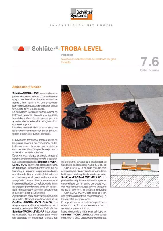 Schlüter-TROBA-LEVEL | Ficha Técnica 7.6