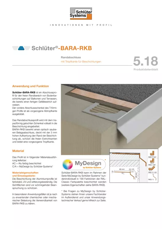 Schlüter-BARA-RKB | Produktdatenblatt 5.18