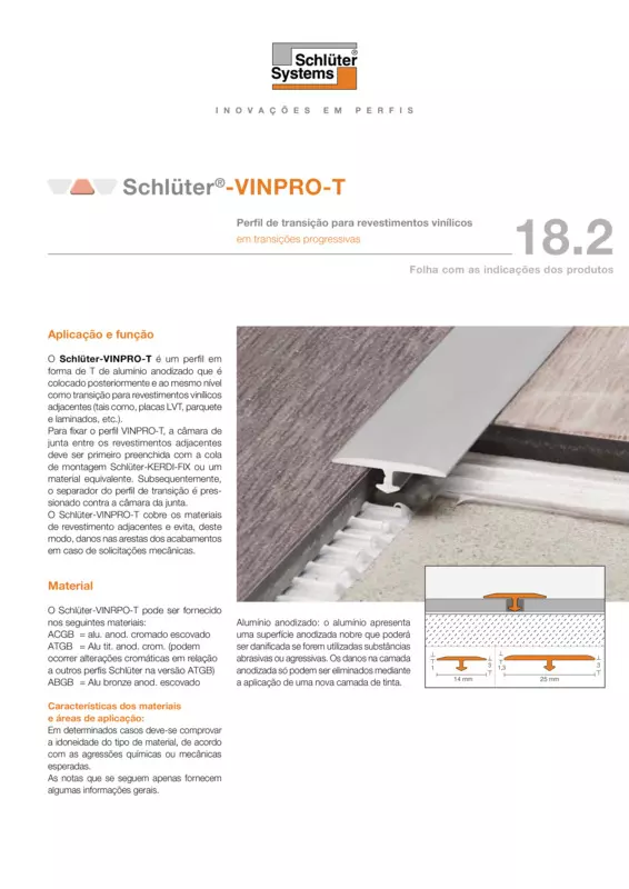 Schlüter-VINPRO-T | Ficha de dados do produto 18.2