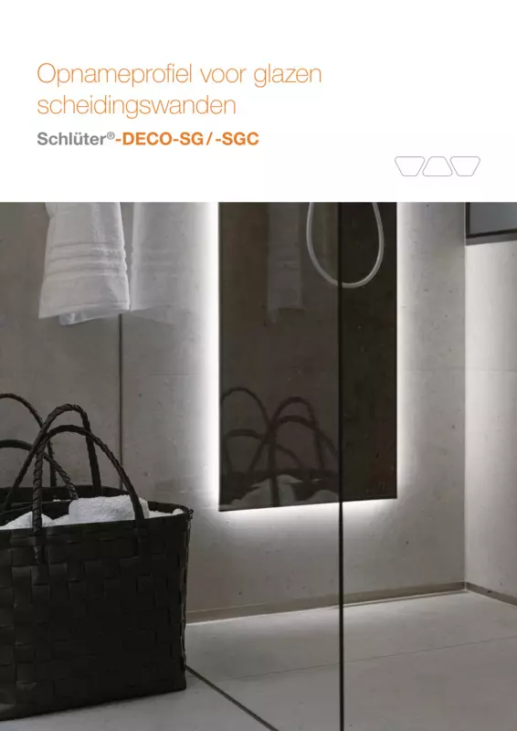 Schlüter-DECO-SG /-SGC - Opnameprofiel voor glazen scheidingswanden