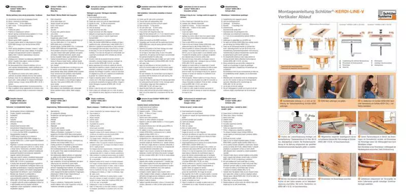 Schlüter-KERDI-LINE-V - Kit de caniveau avec évacuation verticale | Notice de mise en oeuvre