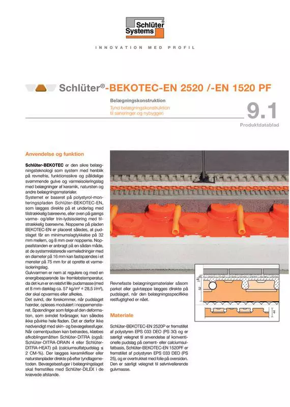 Schlüter-BEKOTEC-EN 2520 /-EN 1520 PF | Produktdatablad 9.1