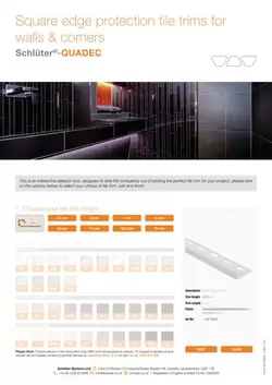 Schlüter-QUADEC | Product Selection Tool