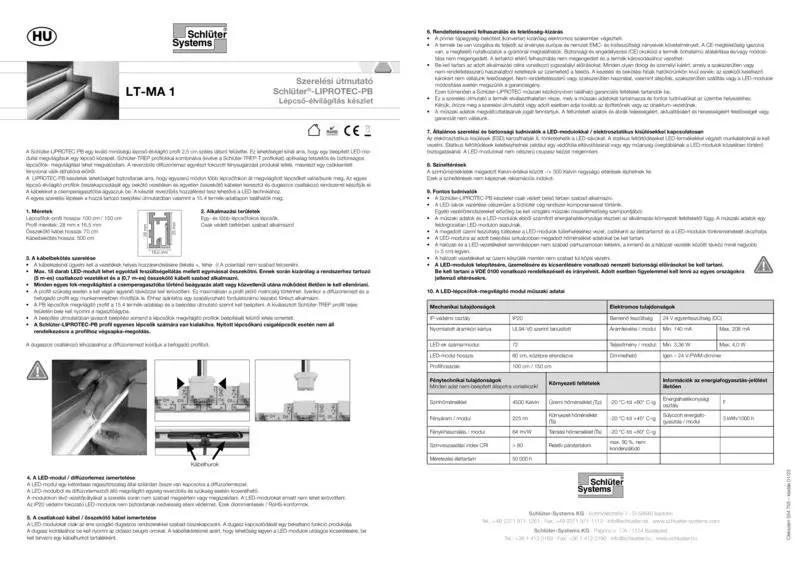 Schlüter-LIPROTEC-PB LT-MA 1 – Lépcső-élvilágítás készlet | Szerelési útmutató