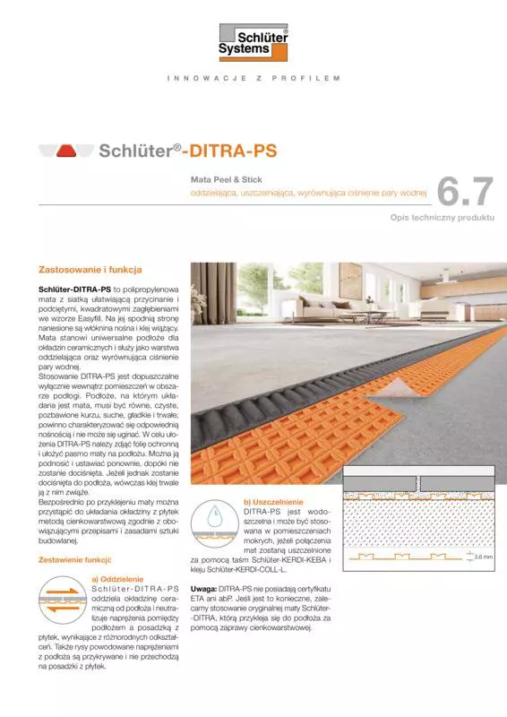 Schlüter-DITRA-PS | Opis techniczny produktu 6.7
