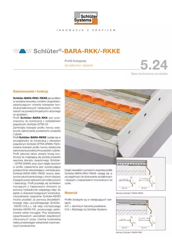 Schlüter-BARA-RKK /-RKKE | Opis techniczny produktu 5.24