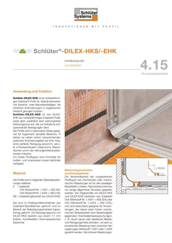 Schlüter-DILEX-HKS /-EHK | Produktdatenblatt 4.15