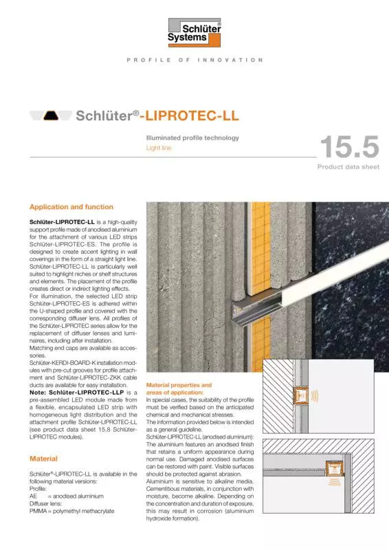 Schlüter-LIPROTEC-LL | Product data sheet 15.5