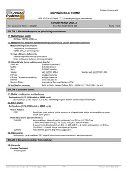 Schlüter-KERDI-COLL-A - Güvenlik bilgi formu