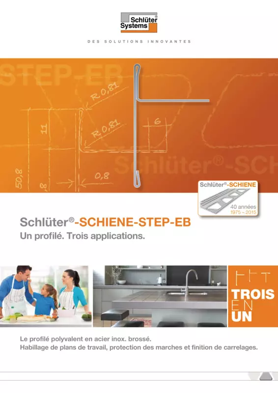 Schlüter-SCHIENE-STEP-EB - Un profilé. Trois applications.