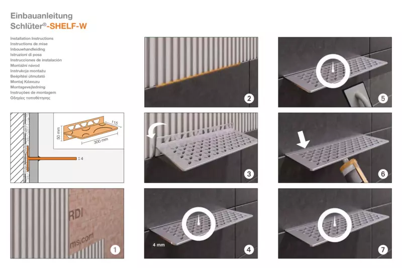 Schlüter-SHELF-W /-SHELF-N - Instrucciones de instalación