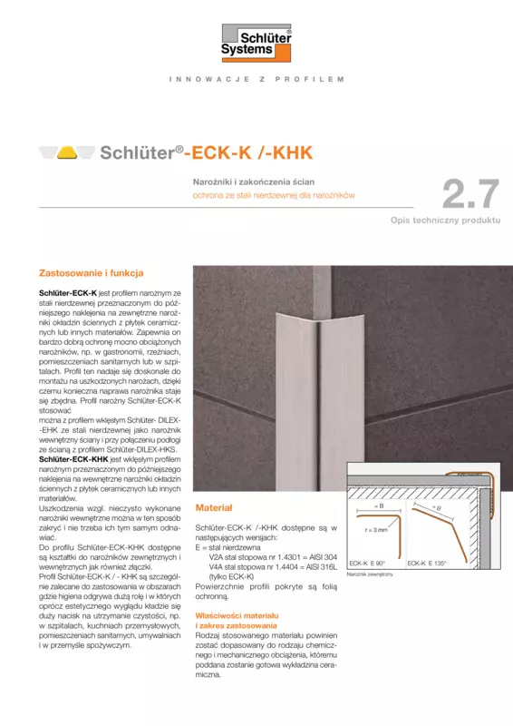 Schlüter-ECK-K /-KHK /-KI | Opis techniczny produktu 2.7