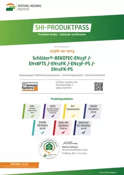 Schlüter-BEKOTEC-EN23F /-EN18FTS /-EN12FK /-EN23F-PS /-EN12FK-PS - SHI-Produktpass