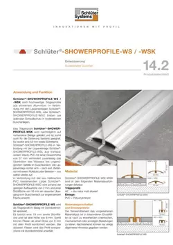 Schlüter-SHOWERPROFILE-WS /-WSK | Produktdatenblatt 14.2