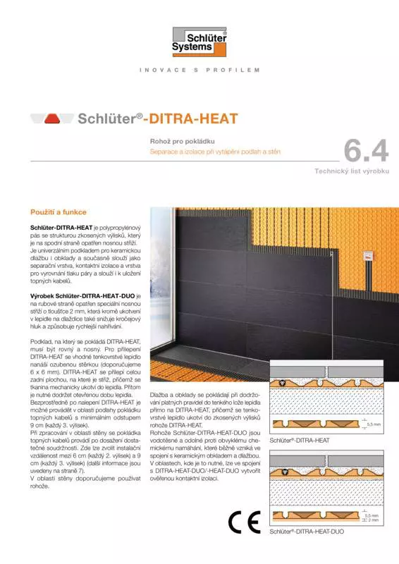 Schlüter-DITRA-HEAT | Technický list výrobku 6.4
