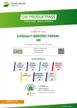 Schlüter-BEKOTEC-THERM-HR - SHI-Produktpass