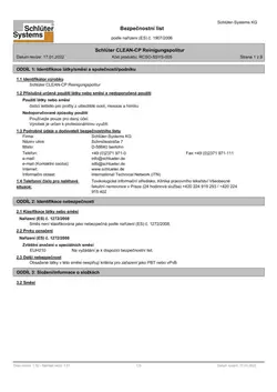 Schlüter-CLEAN-CP – Bezpečnostní list