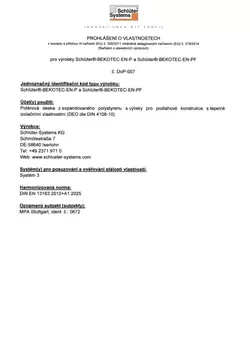 Schlüter-BEKOTEC-EN-P /-EN-PF DoP-007 – Prohlásení o vlastnostech