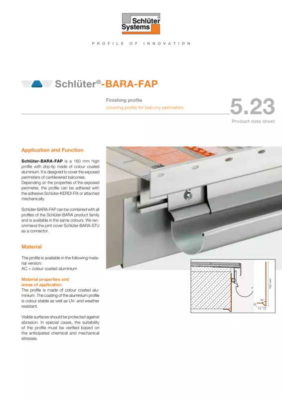 Schlüter-BARA-FAP | Product data sheet 5.23