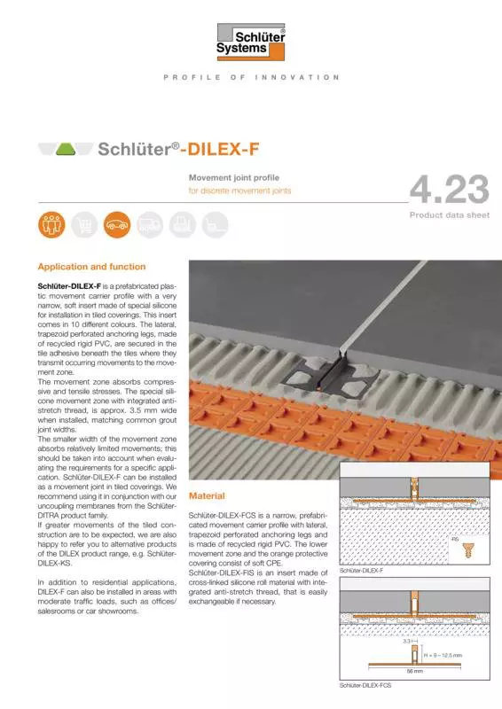 Schlüter-DILEX-F | Product data sheet 4.23