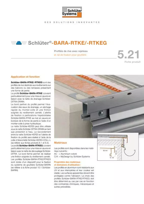 Schlüter-BARA-RTKE /-RTKEG | Fiche produit 5.21