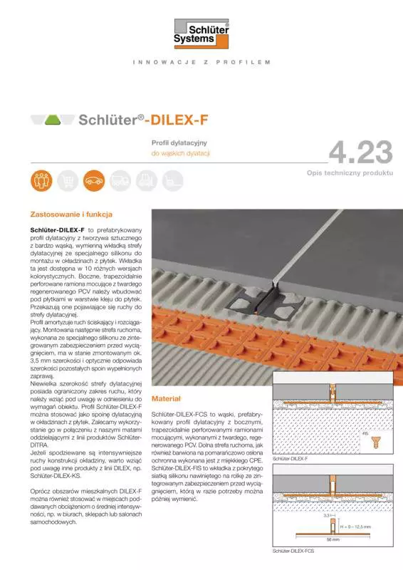 Schlüter-DILEX-F | Opis techniczny produktu 4.23