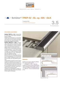 Schlüter-TREP-G /-GL og -GK /-GLK | Produktdatablad 3.5