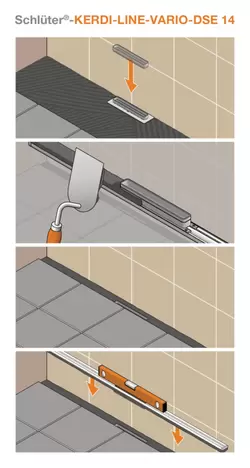 Schlüter-KERDI-LINE-VARIO-DSE 14 - Monteringsvejledning
