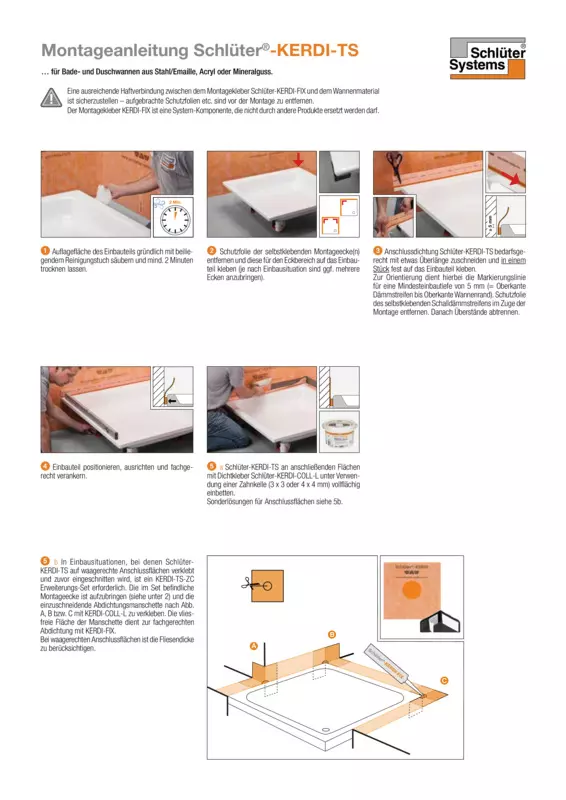 Schlüter-KERDI-TS - Monteringsvejledning